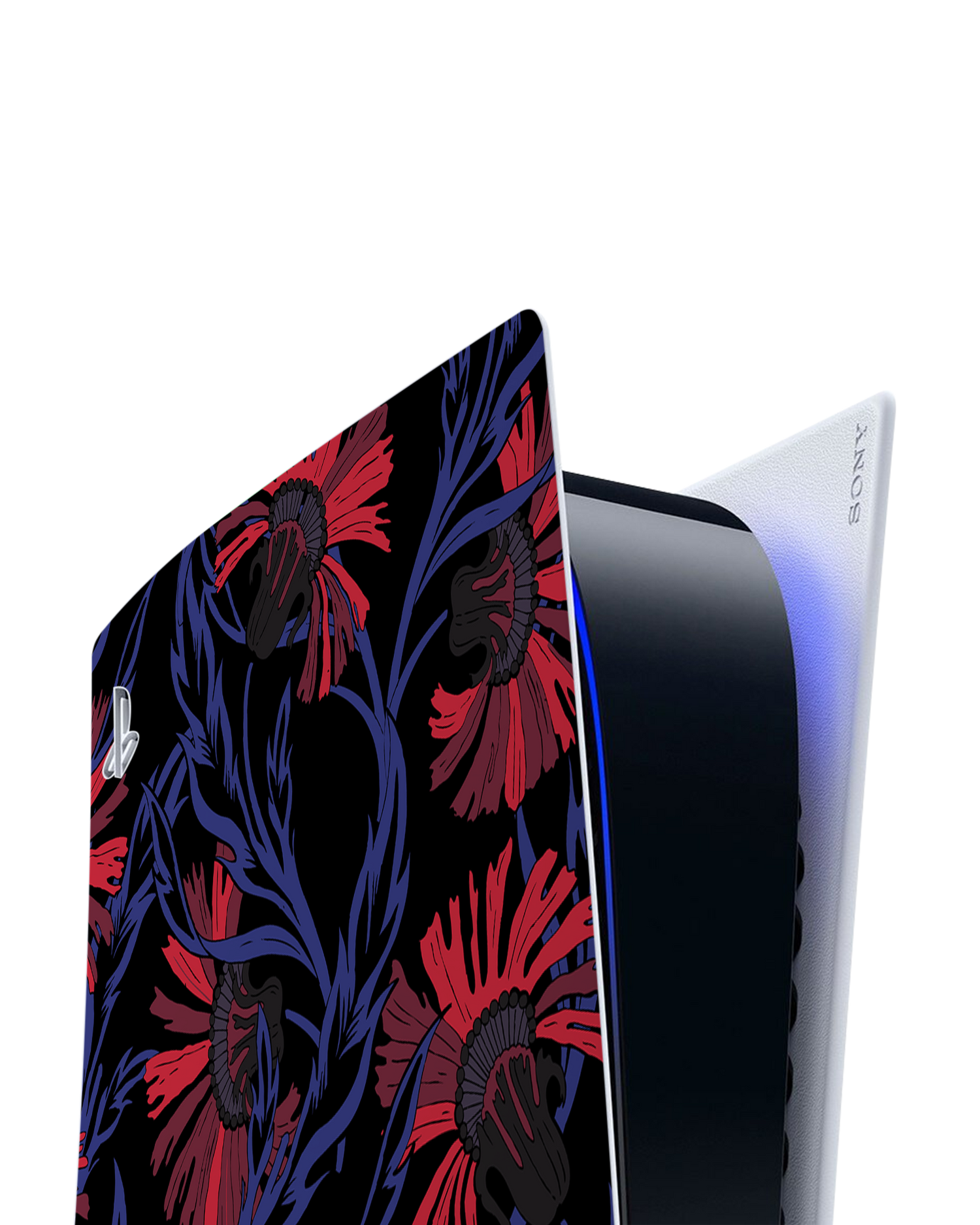 Midnight Floral Console Skin for Sony PlayStation 5: Detail shot