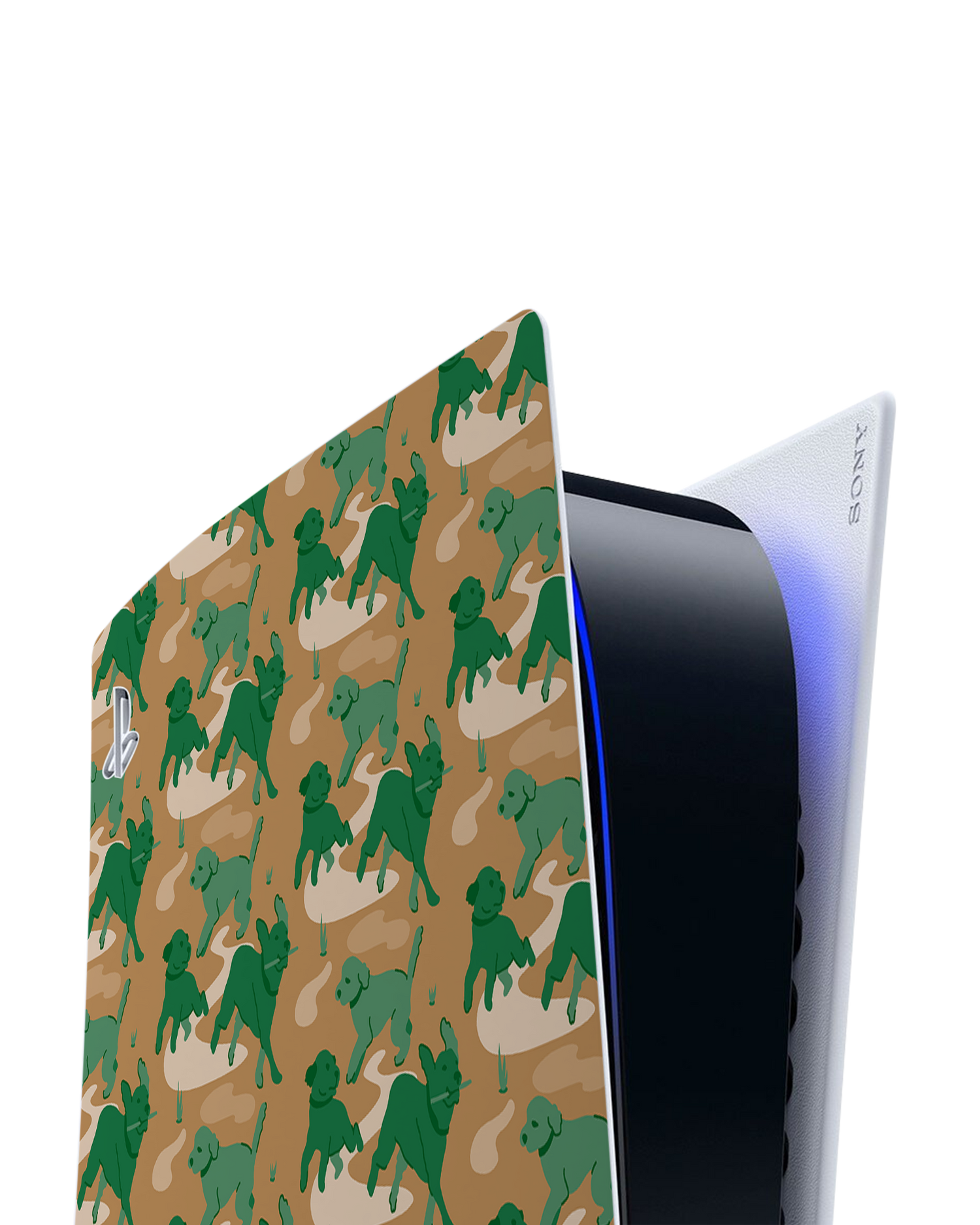 Dog Camo Console Skin for Sony PlayStation 5: Detail shot