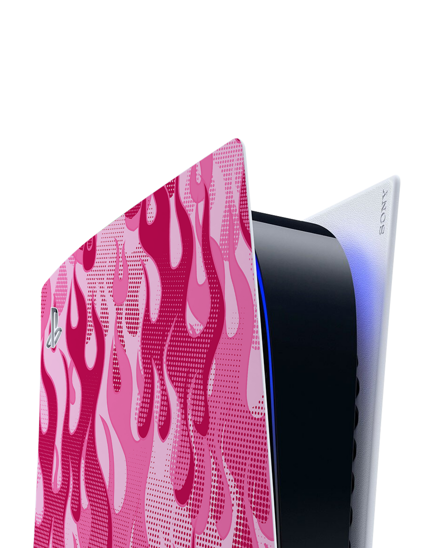 Pink Flames Console Skin for Sony PlayStation 5: Detail shot