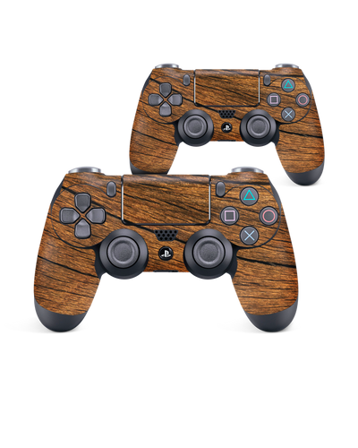 Wood Console Skin for Sony PlayStation 4 Controller: Front View