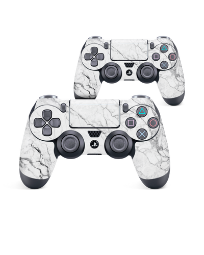 White Marble Console Skin for Sony PlayStation 4 Controller: Front View