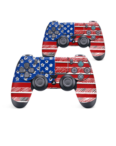 American Flag Color Console Skin for Sony PlayStation 4 Controller: Front View