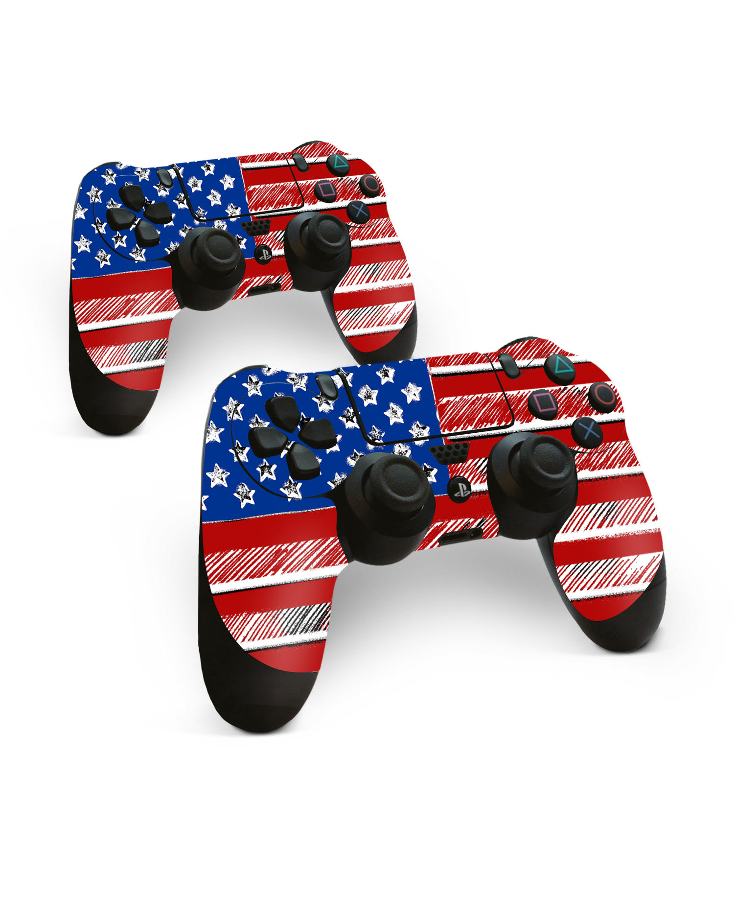 American Flag Color Console Skin for Sony PlayStation 4 Controller: Side View