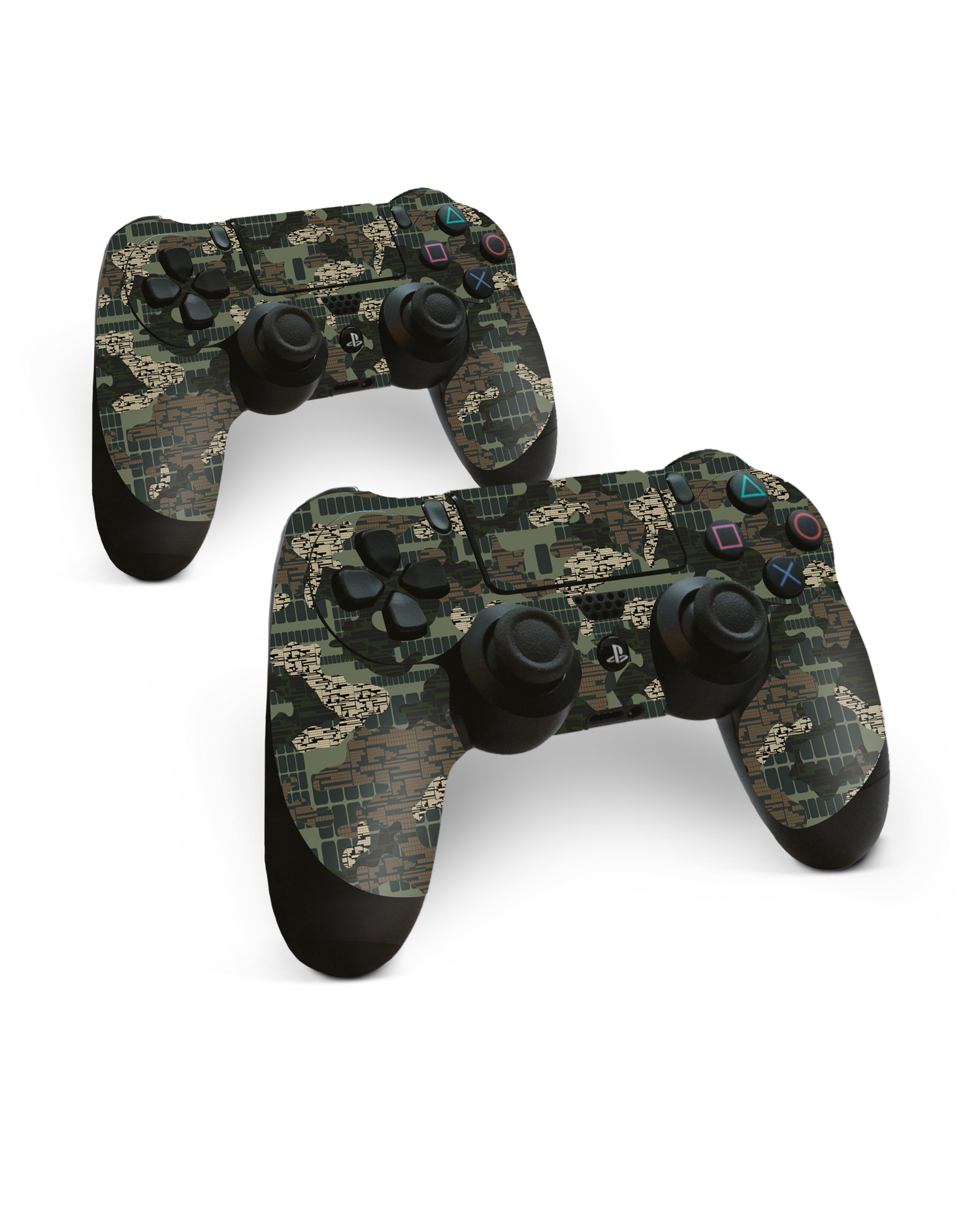 Green Camo Mix Console Skin for Sony PlayStation 4 Controller: Side View