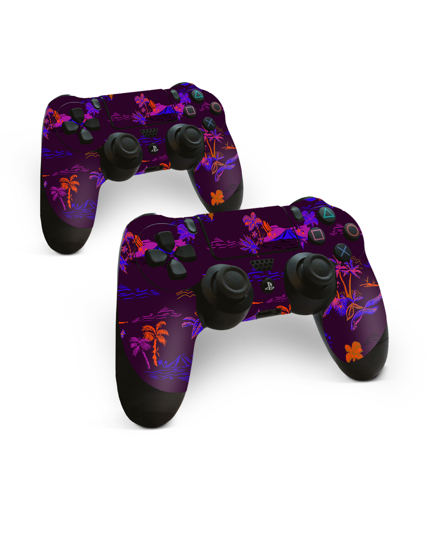 Neon Aloha Console Skin for Sony PlayStation 4 Controller: Side View