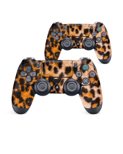 Leopard Pattern Console Skin for Sony PlayStation 4 Controller: Front View