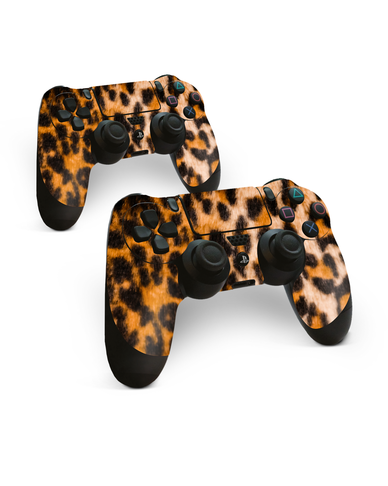 Leopard Pattern Console Skin for Sony PlayStation 4 Controller: Side View