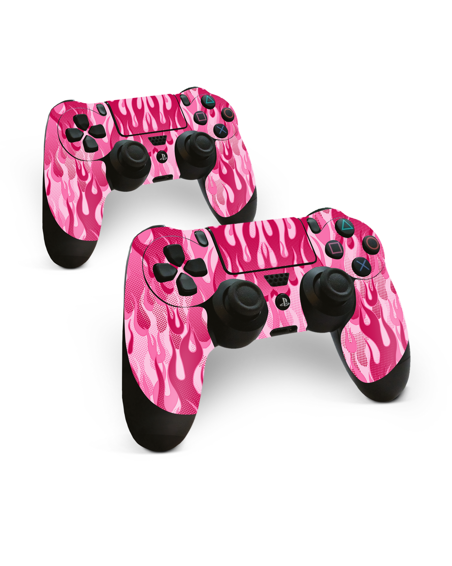 Pink Flames Console Skin for Sony PlayStation 4 Controller: Side View