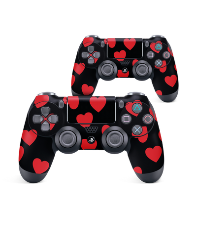 Repeating Hearts Console Skin for Sony PlayStation 4 Controller: Front View