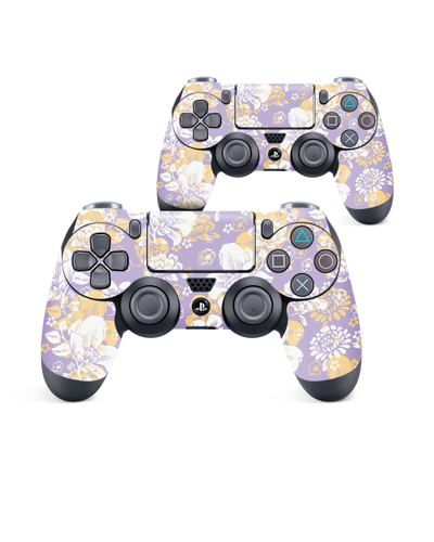 Lavender Floral Console Skin for Sony PlayStation 4 Controller: Front View