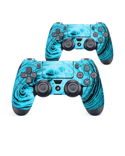 Turquoise Ripples Console Skin for Sony PlayStation 4 Controller: Front View