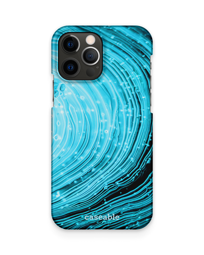 Turquoise Ripples Hard Shell Phone Case Apple iPhone 12, Apple iPhone 12 Pro