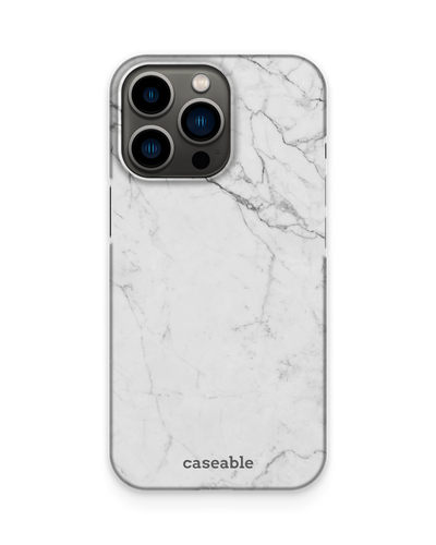 White Marble Hard Shell Phone Case Apple iPhone 13 Pro