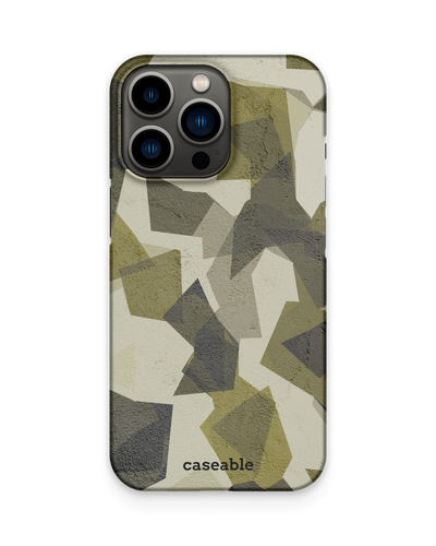 Geometric Camo Green Hard Shell Phone Case Apple iPhone 13 Pro