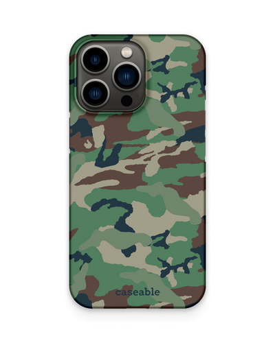Green and Brown Camo Hard Shell Phone Case Apple iPhone 13 Pro