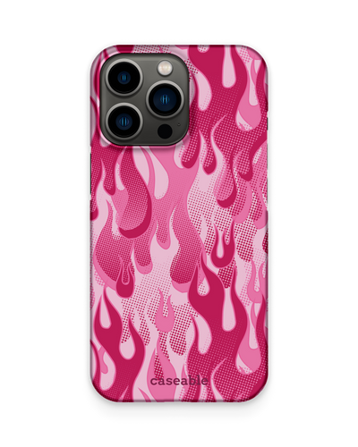 Pink Flames Hard Shell Phone Case Apple iPhone 13 Pro
