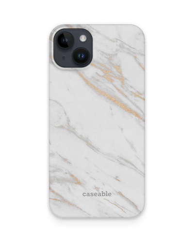 Gold Marble Elegance Hard Shell Phone Case for Apple iPhone 15 Plus