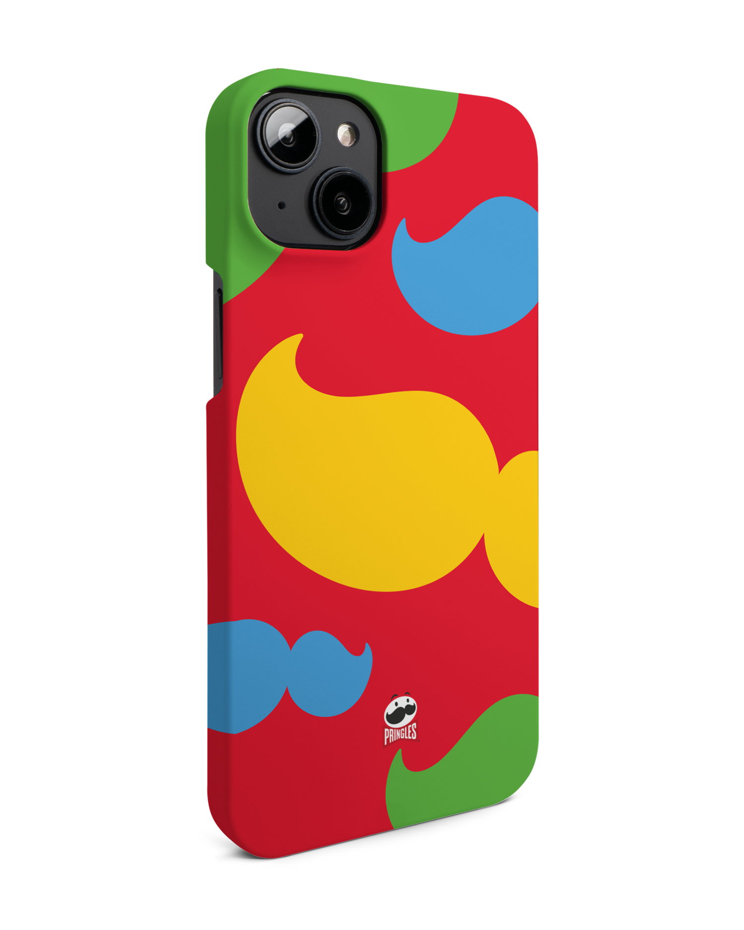 Pringles Moustache Hard Shell Phone Case for Apple iPhone 14 Plus: View from the left side