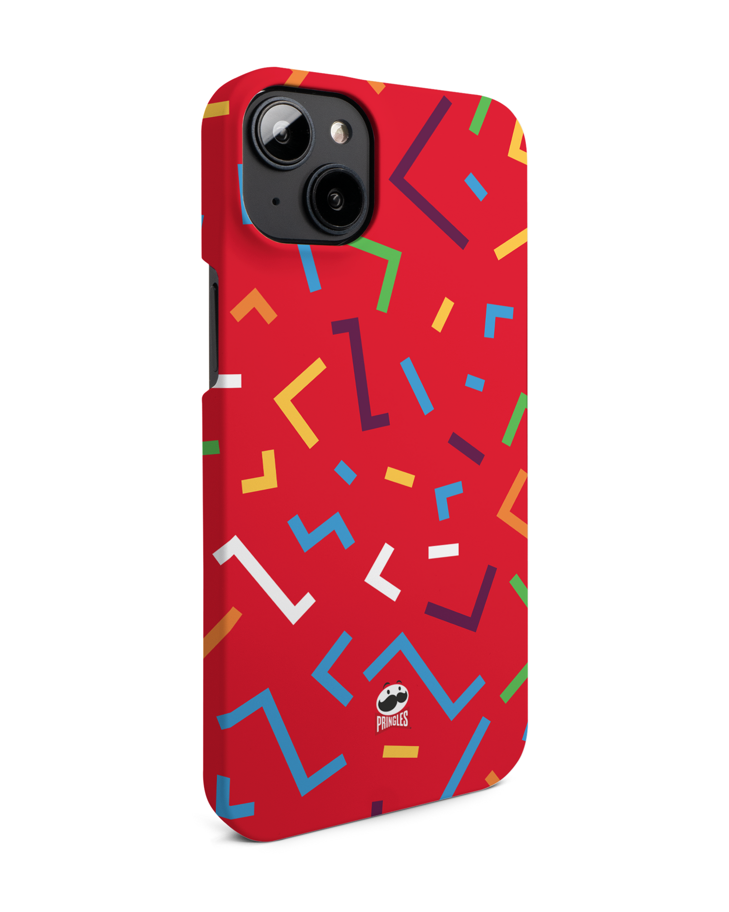 Pringles Confetti Hard Shell Phone Case for Apple iPhone 14 Plus: View from the left side