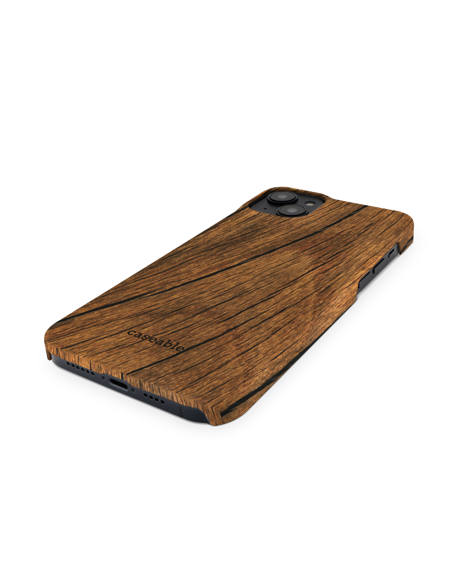 Wood Hard Shell Phone Case for Apple iPhone 14 Plus: Perspective view