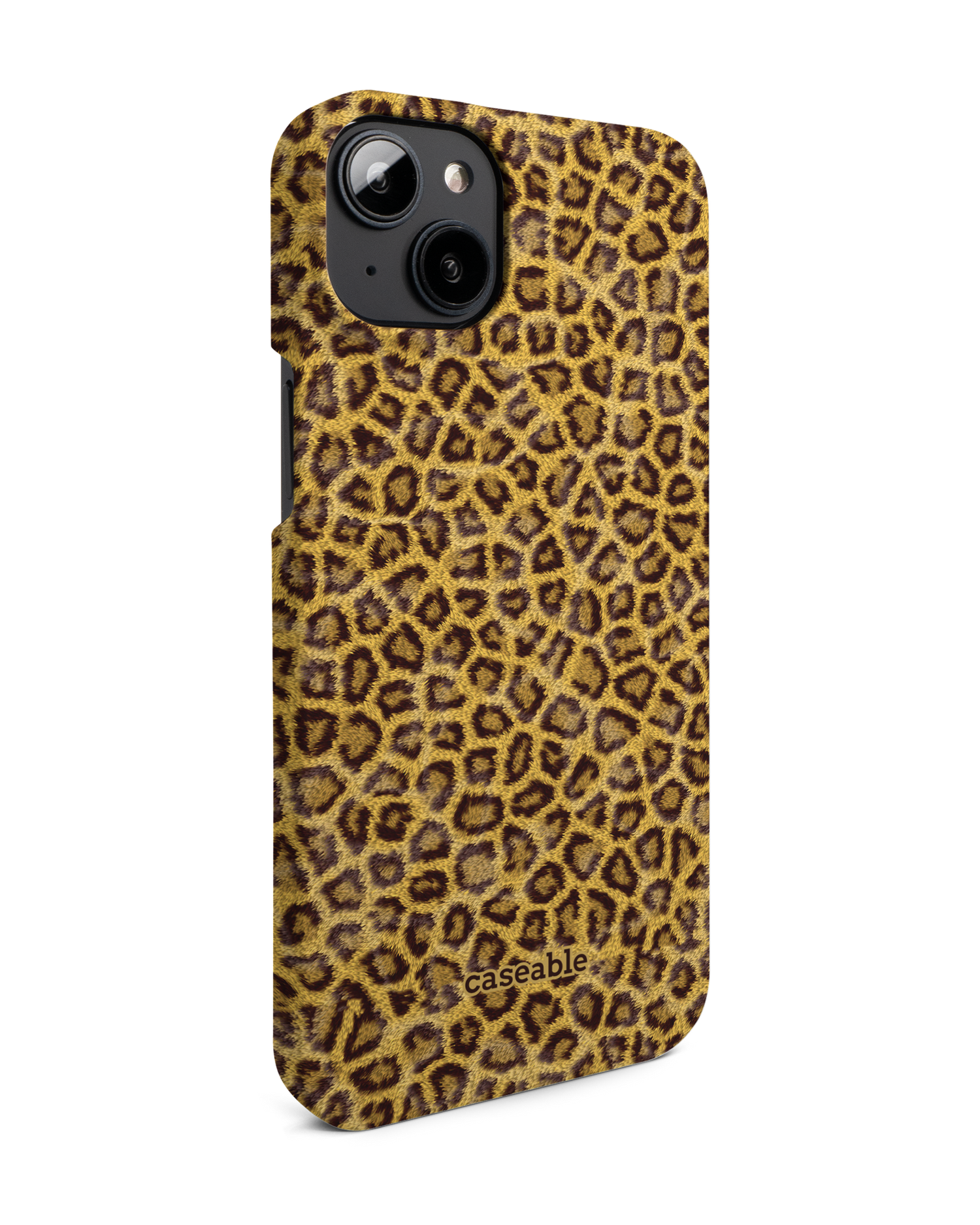 Leopard Skin Hard Shell Phone Case for Apple iPhone 14 Plus: View from the left side