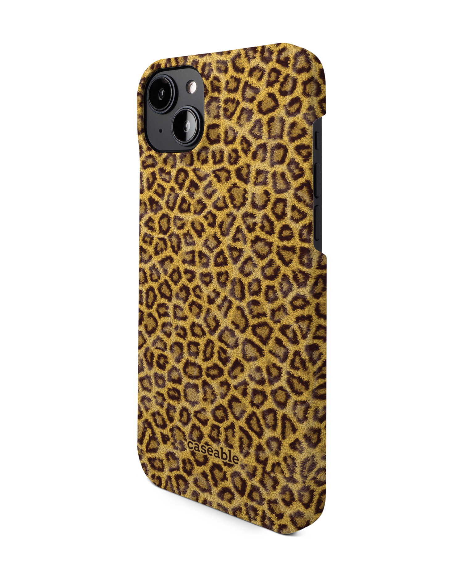 Leopard Skin Hard Shell Phone Case for Apple iPhone 14 Plus: View from the right side