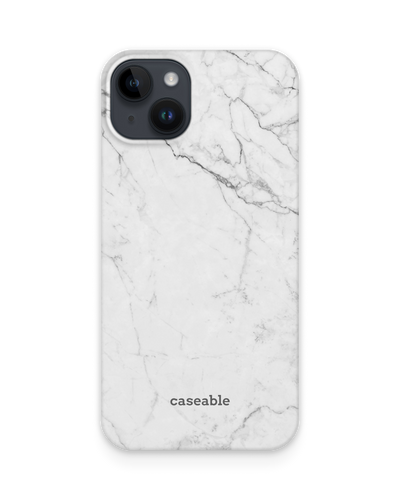 White Marble Hard Shell Phone Case for Apple iPhone 15 Plus