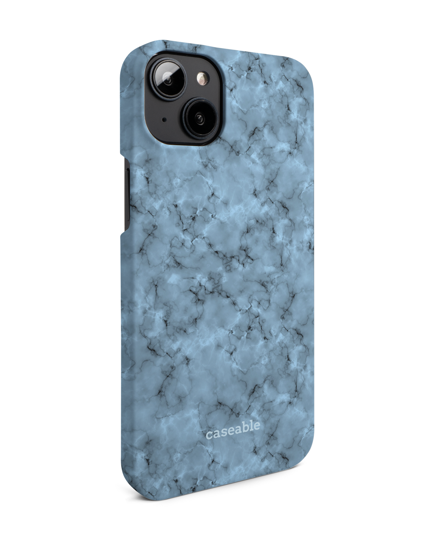 Blue Marble Hard Shell Phone Case for Apple iPhone 14 Plus: View from the left side