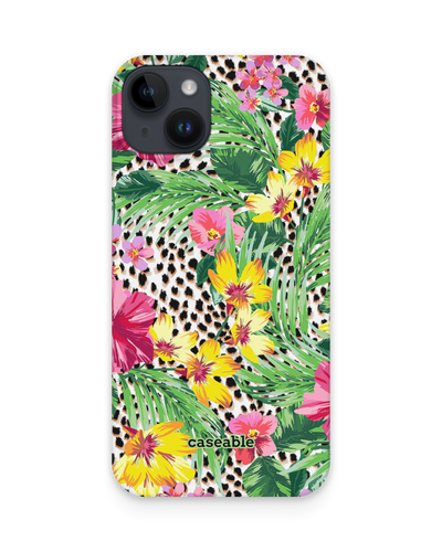 Tropical Cheetah Hard Shell Phone Case for Apple iPhone 15 Plus