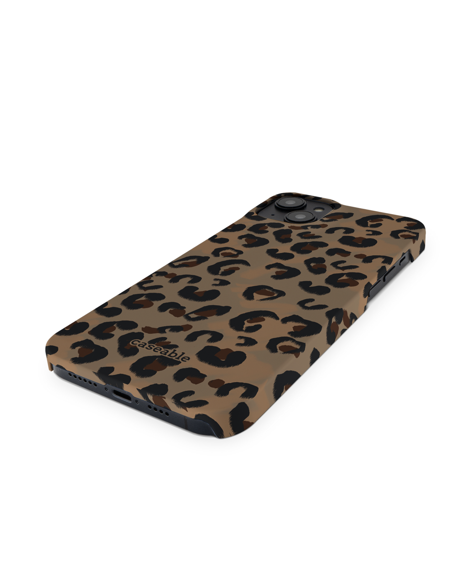 Leopard Repeat Hard Shell Phone Case for Apple iPhone 14 Plus: Perspective view