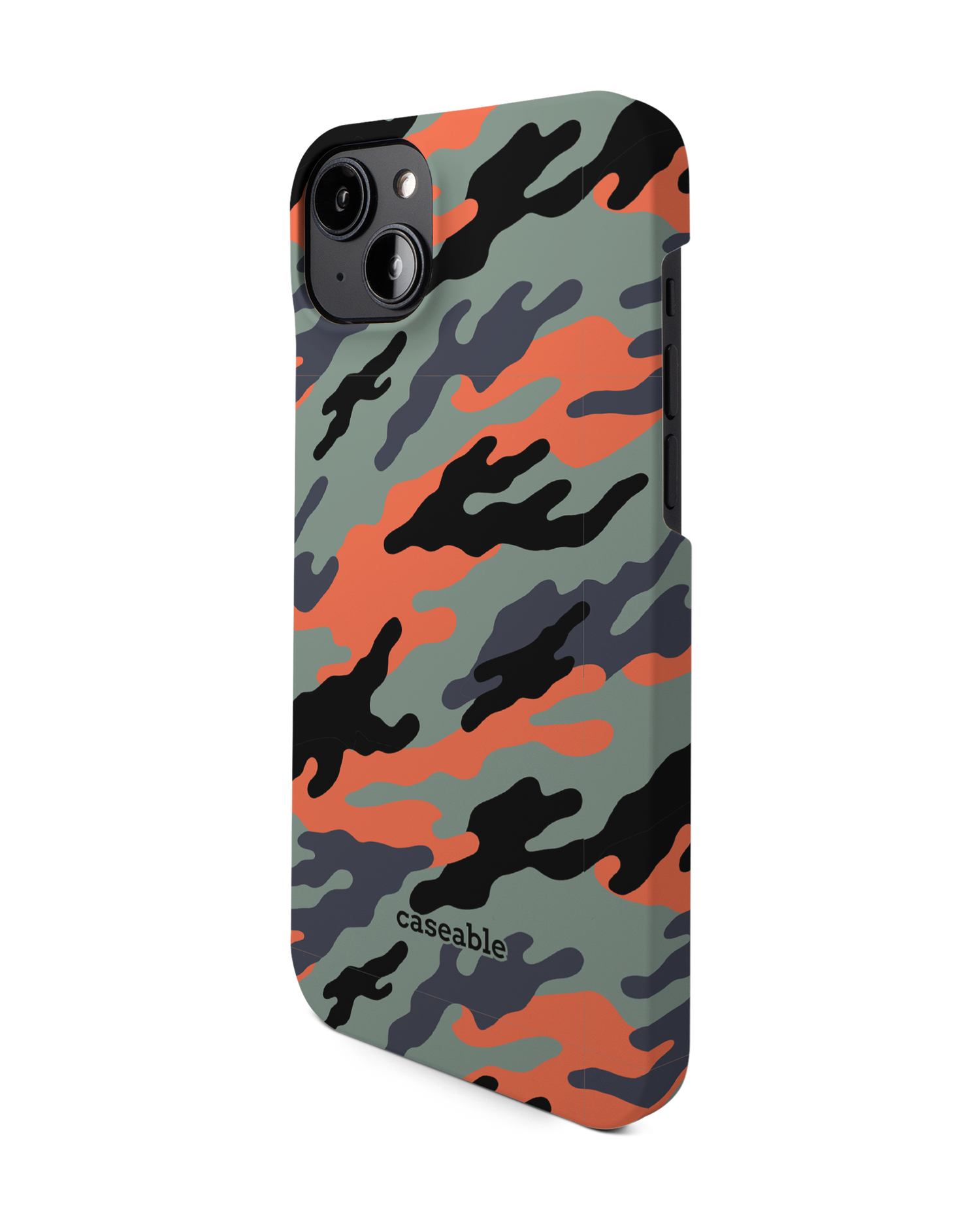 Camo Sunset Hard Shell Phone Case for Apple iPhone 14 Plus: View from the right side