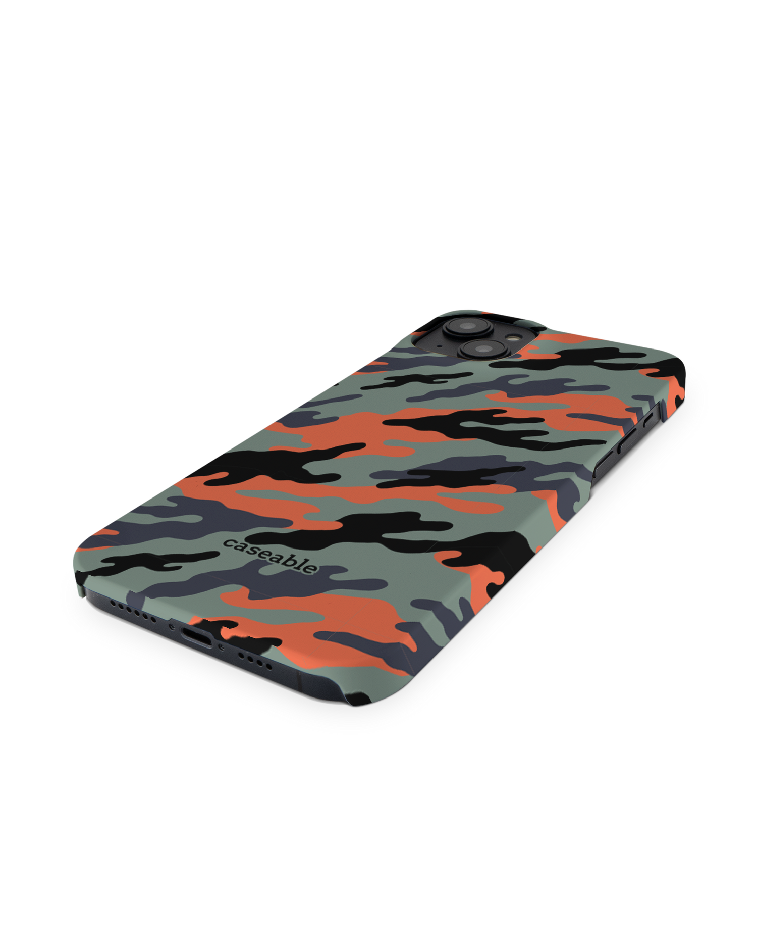 Camo Sunset Hard Shell Phone Case for Apple iPhone 14 Plus: Perspective view