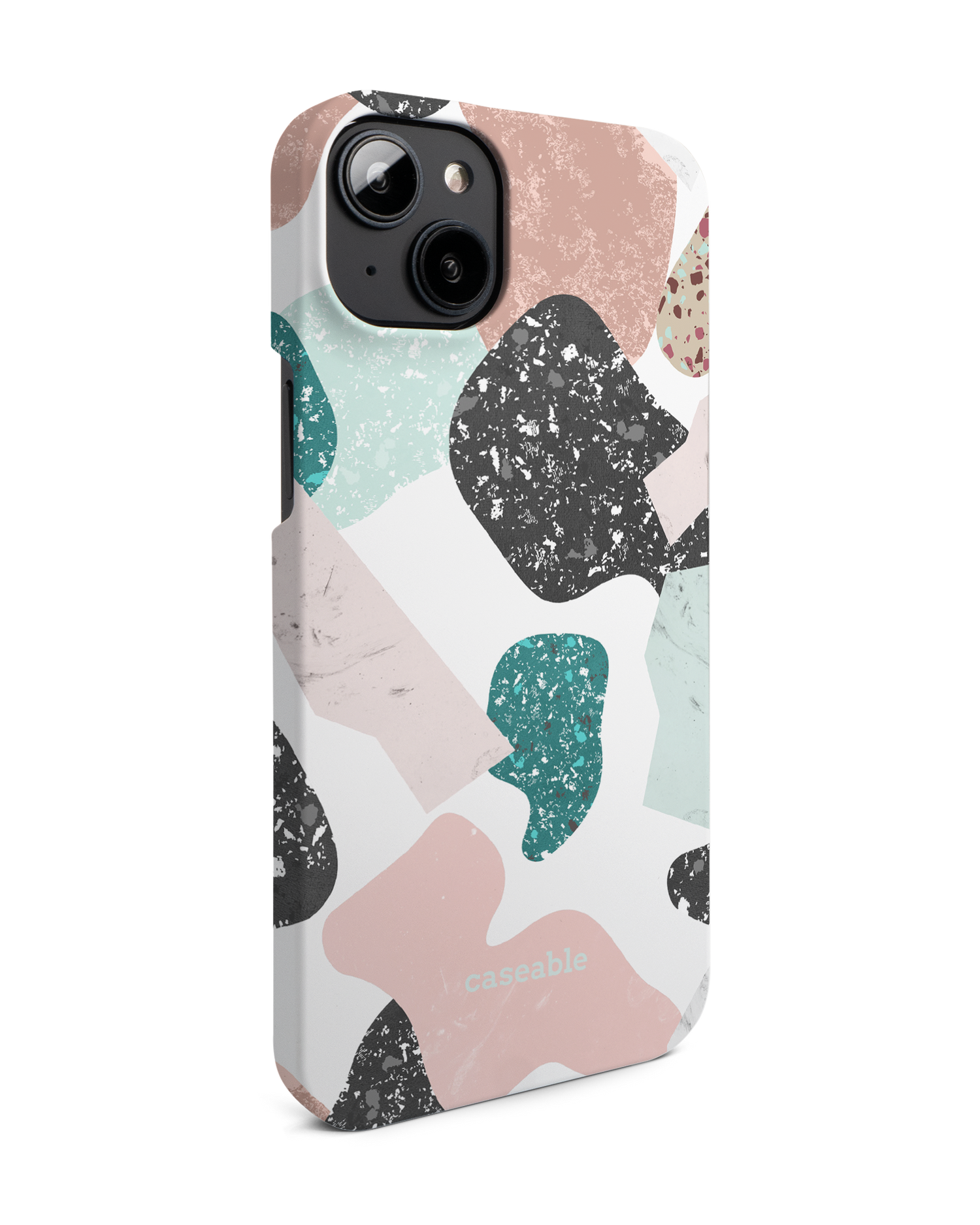 Scattered Shapes Hard Shell Phone Case for Apple iPhone 14 Plus: View from the left side