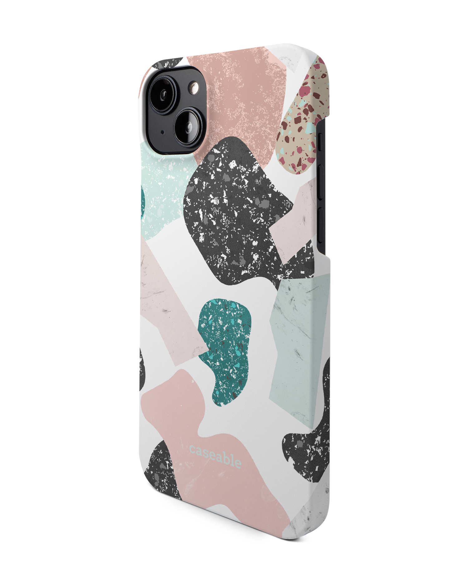 Scattered Shapes Hard Shell Phone Case for Apple iPhone 14 Plus: View from the right side