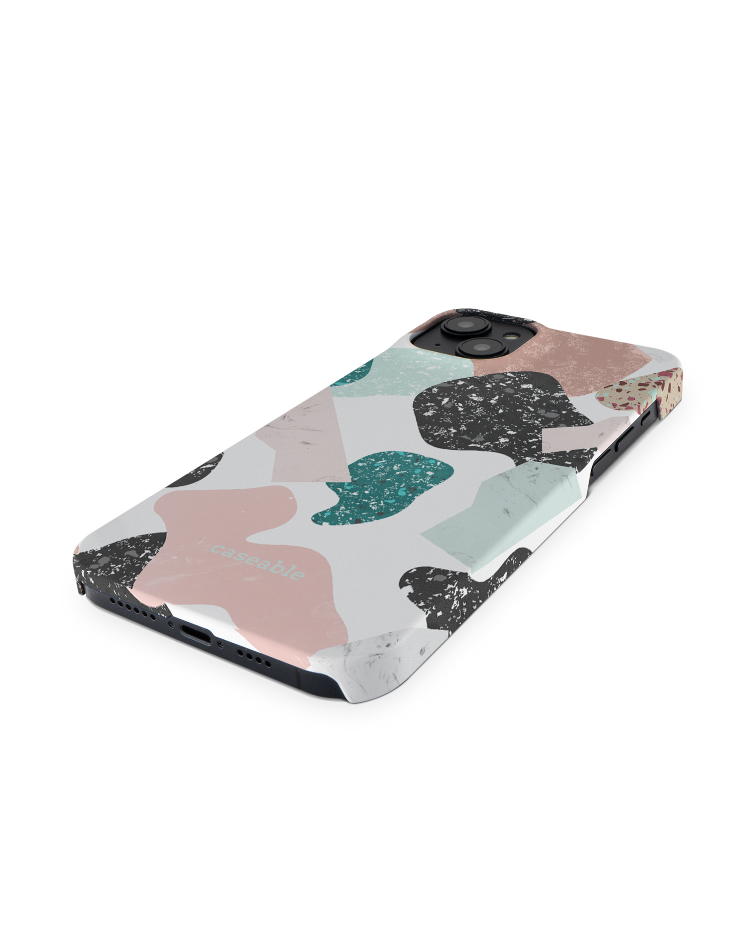 Scattered Shapes Hard Shell Phone Case for Apple iPhone 14 Plus: Perspective view