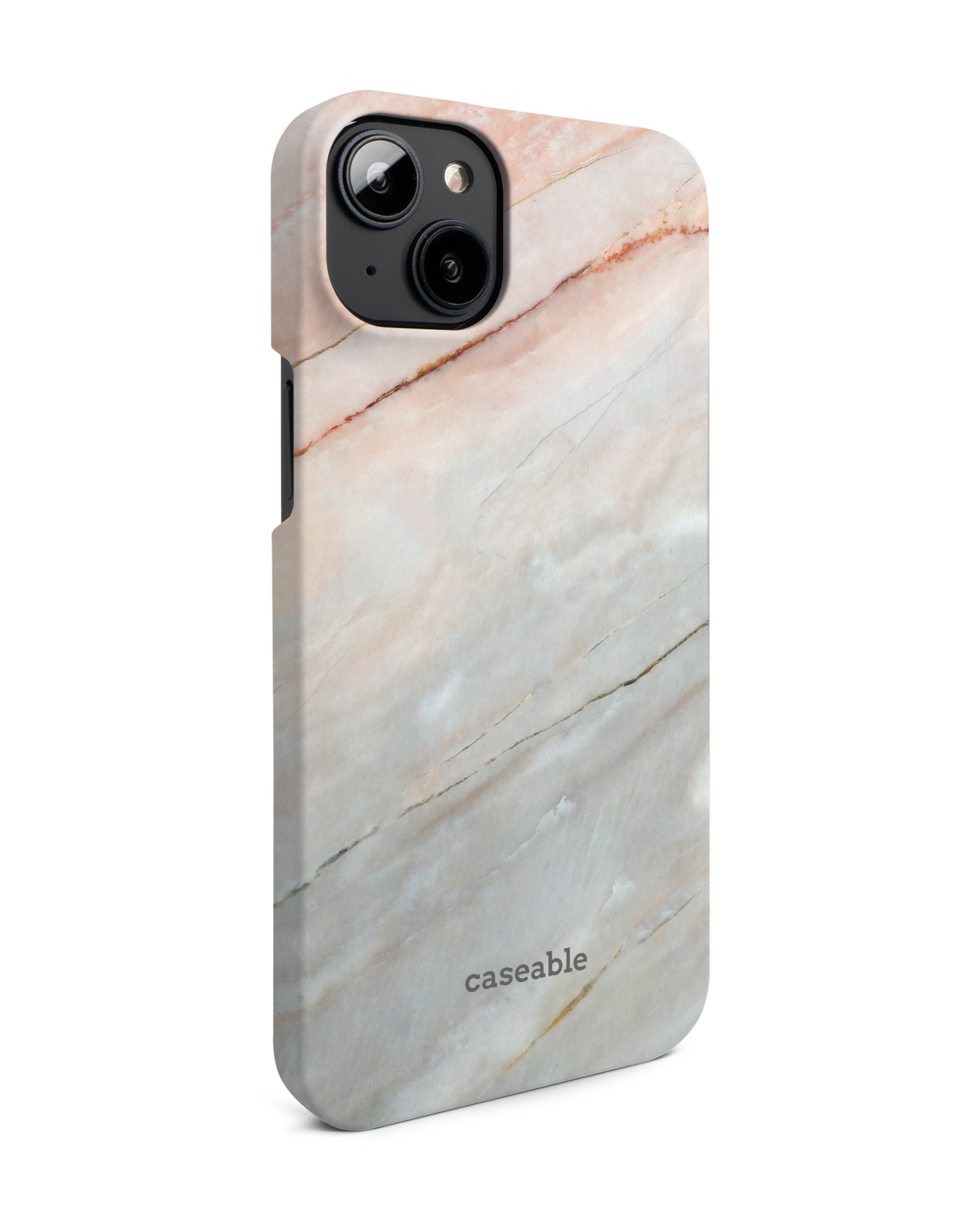 Mother of Pearl Marble Hard Shell Phone Case for Apple iPhone 14 Plus: View from the left side