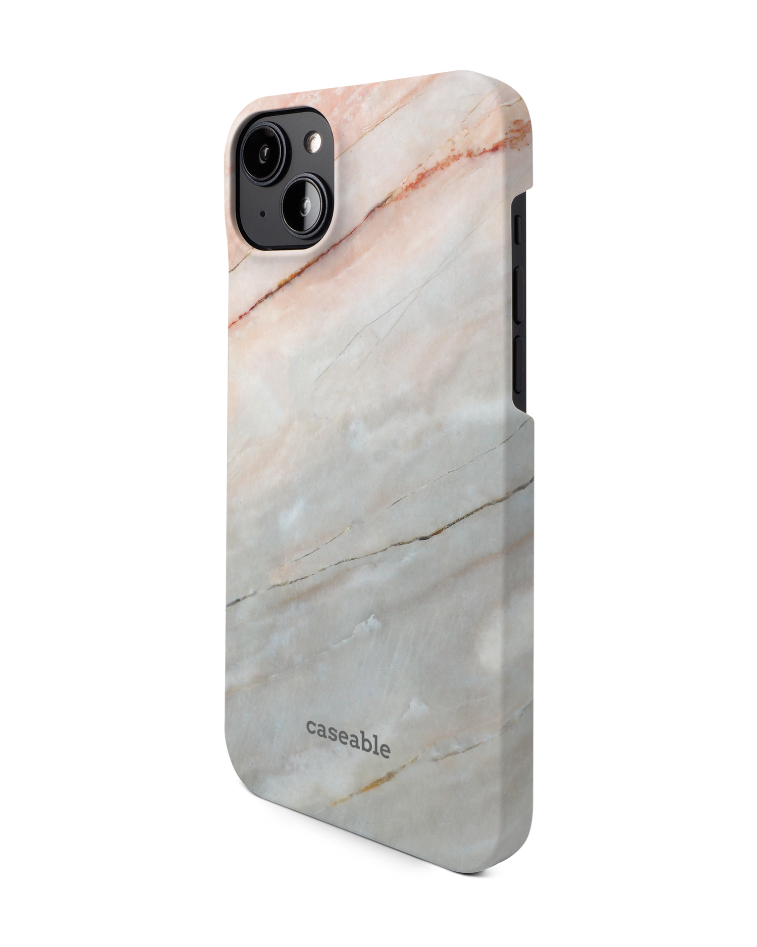 Mother of Pearl Marble Hard Shell Phone Case for Apple iPhone 14 Plus: View from the right side
