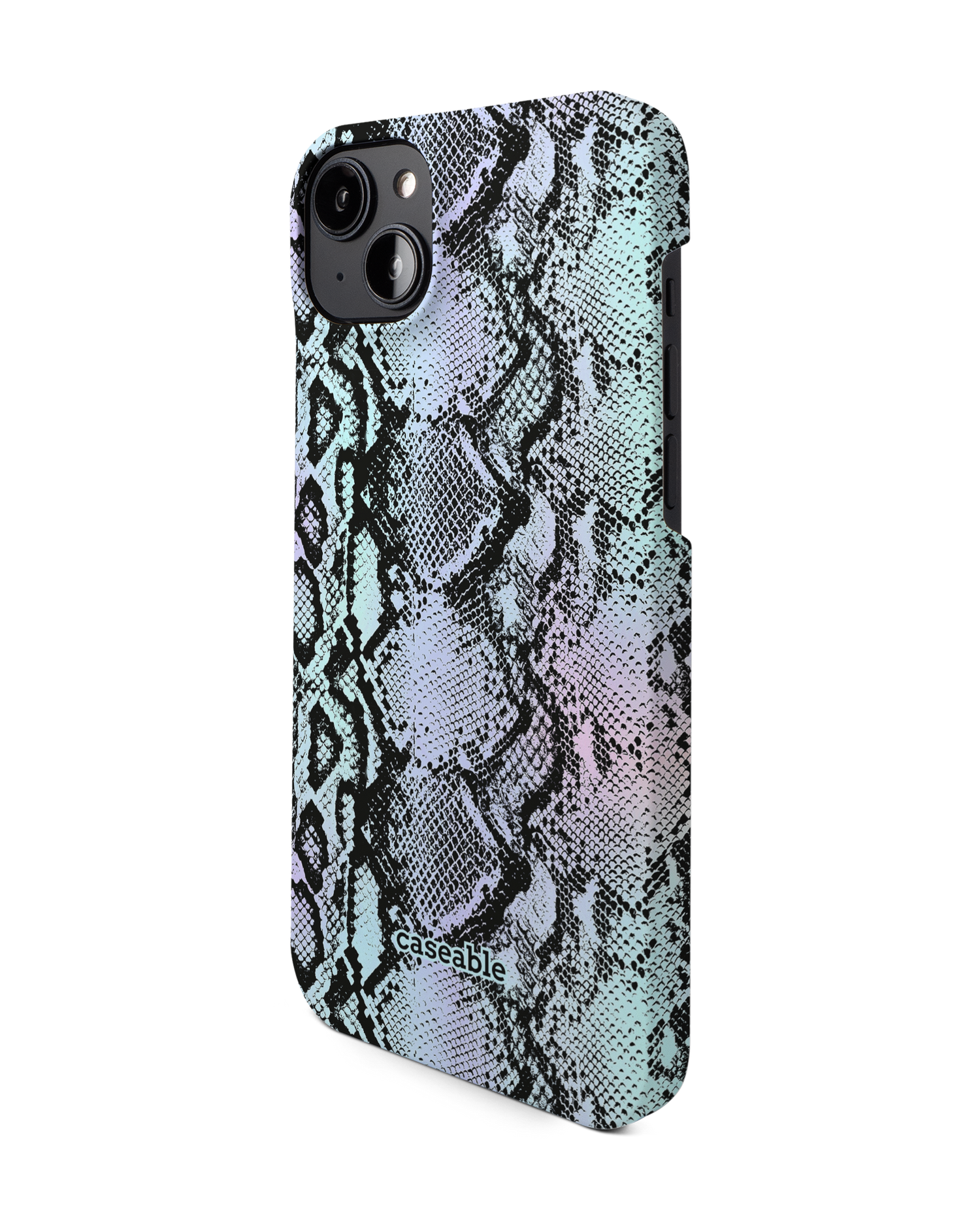 Groovy Snakeskin Hard Shell Phone Case for Apple iPhone 14 Plus: View from the right side
