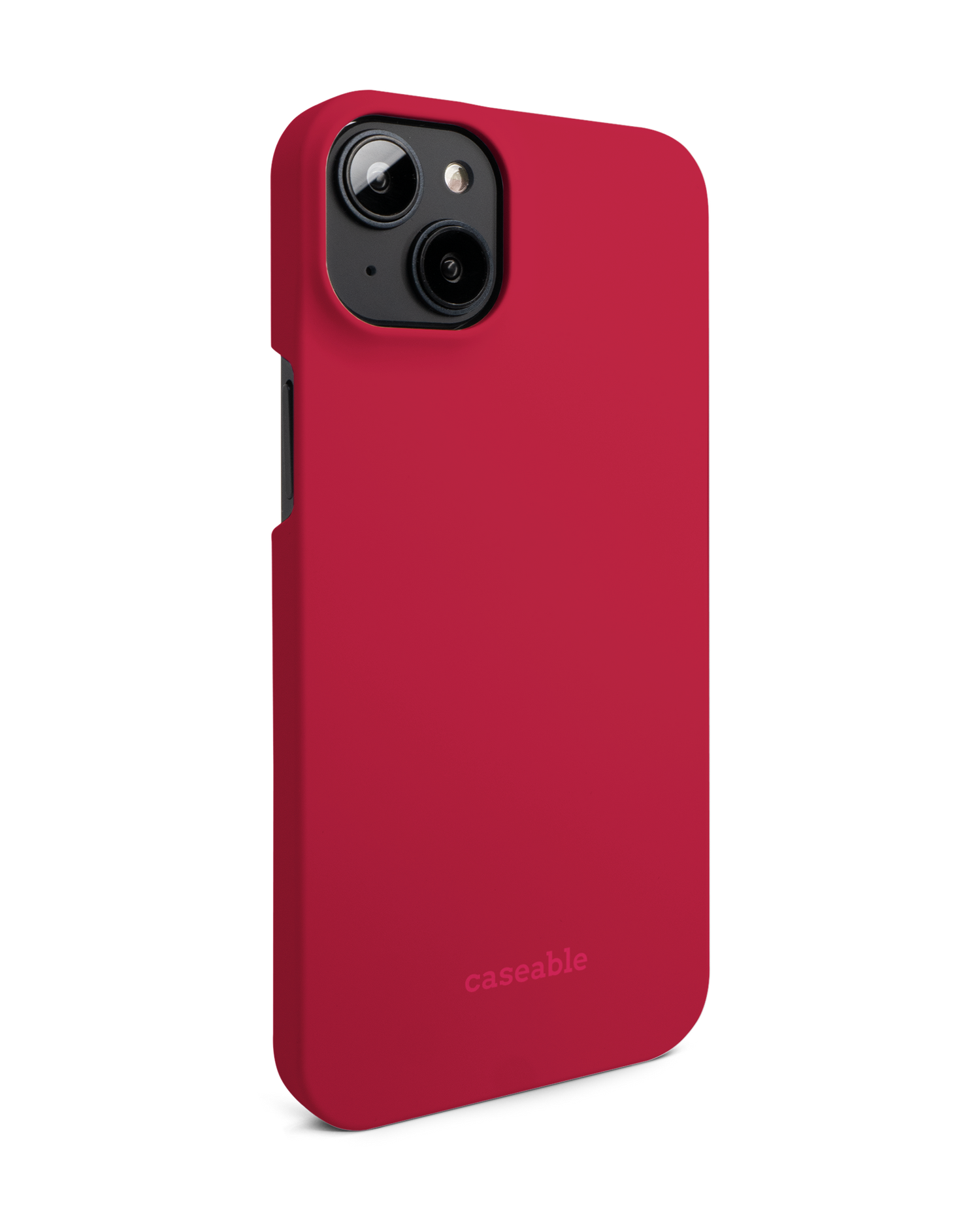 RED Hard Shell Phone Case for Apple iPhone 14 Plus: View from the left side
