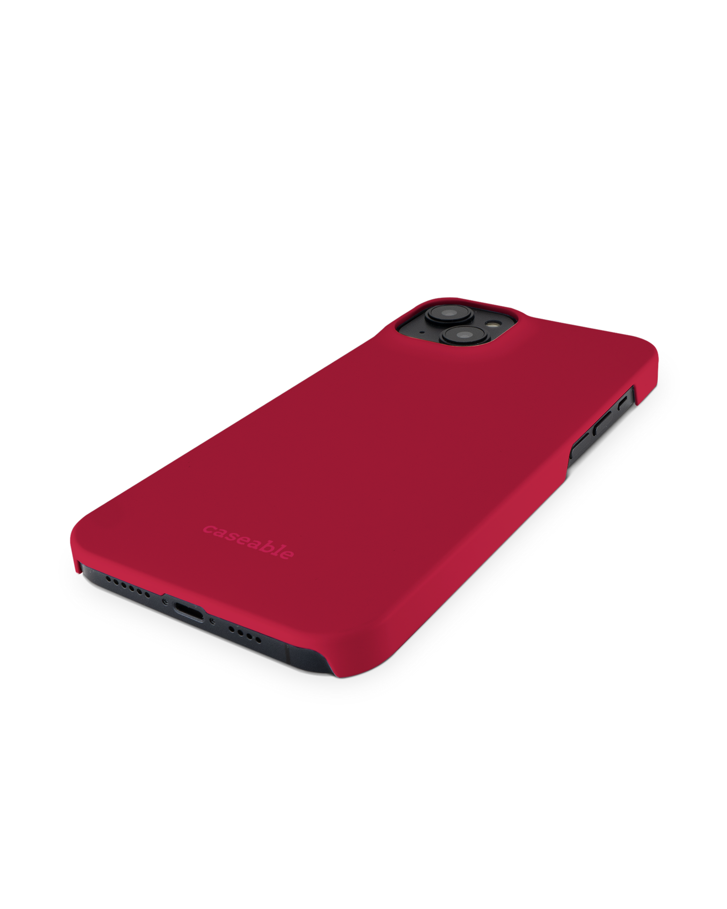 RED Hard Shell Phone Case for Apple iPhone 14 Plus: Perspective view
