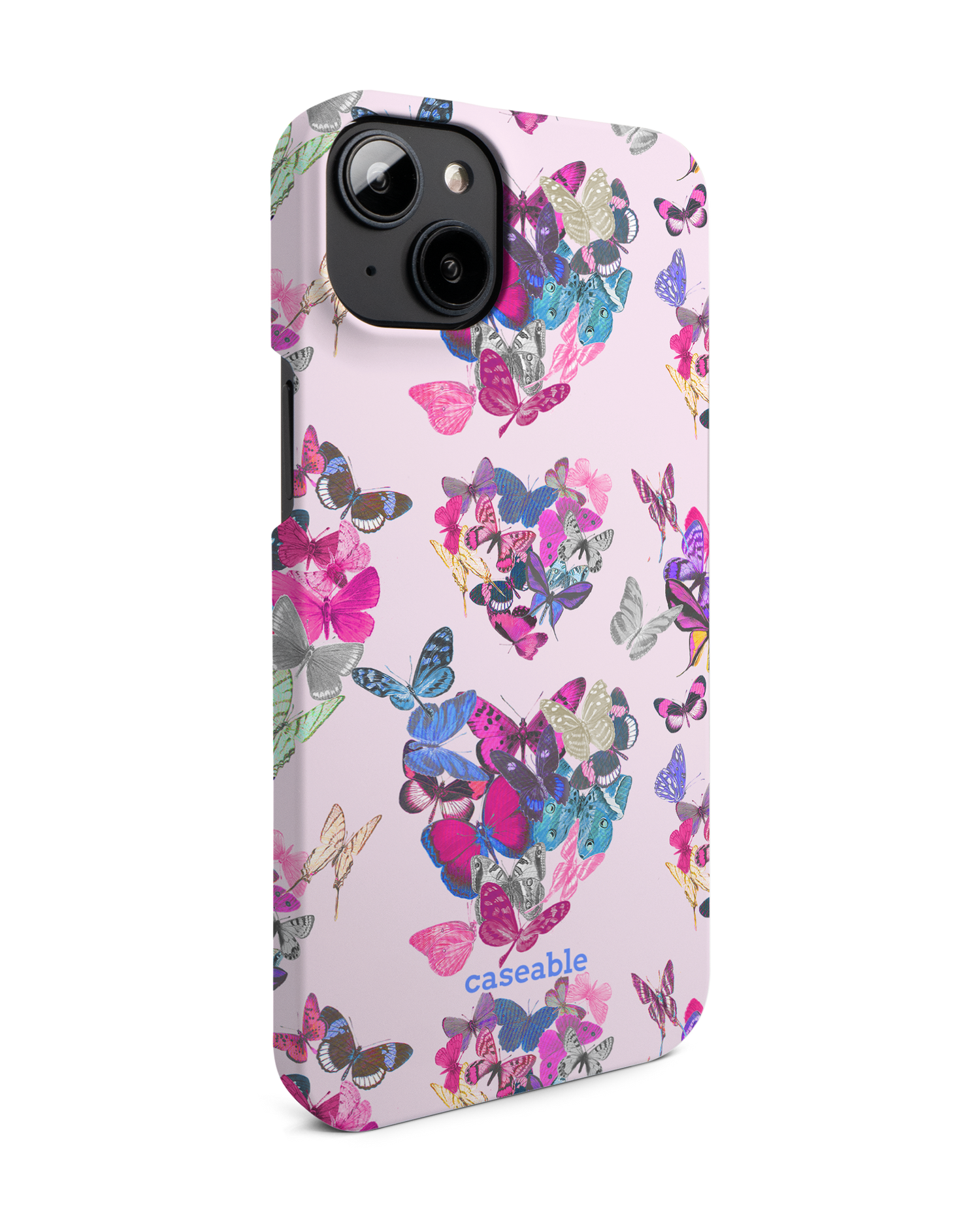 Butterfly Love Hard Shell Phone Case for Apple iPhone 14 Plus: View from the left side