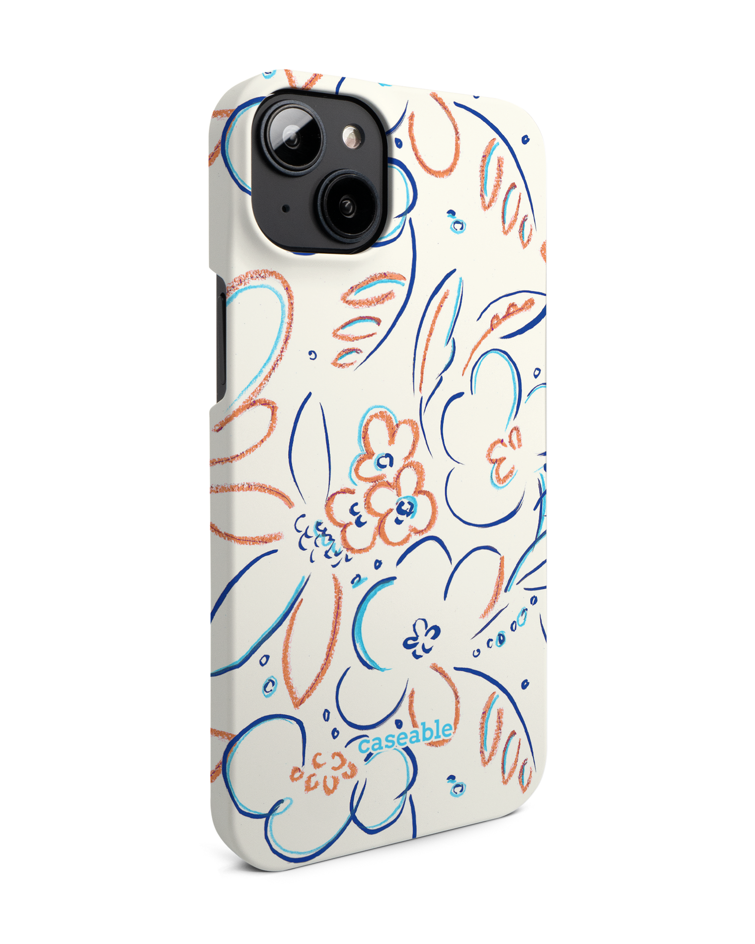 Bloom Doodles Hard Shell Phone Case for Apple iPhone 14 Plus: View from the left side