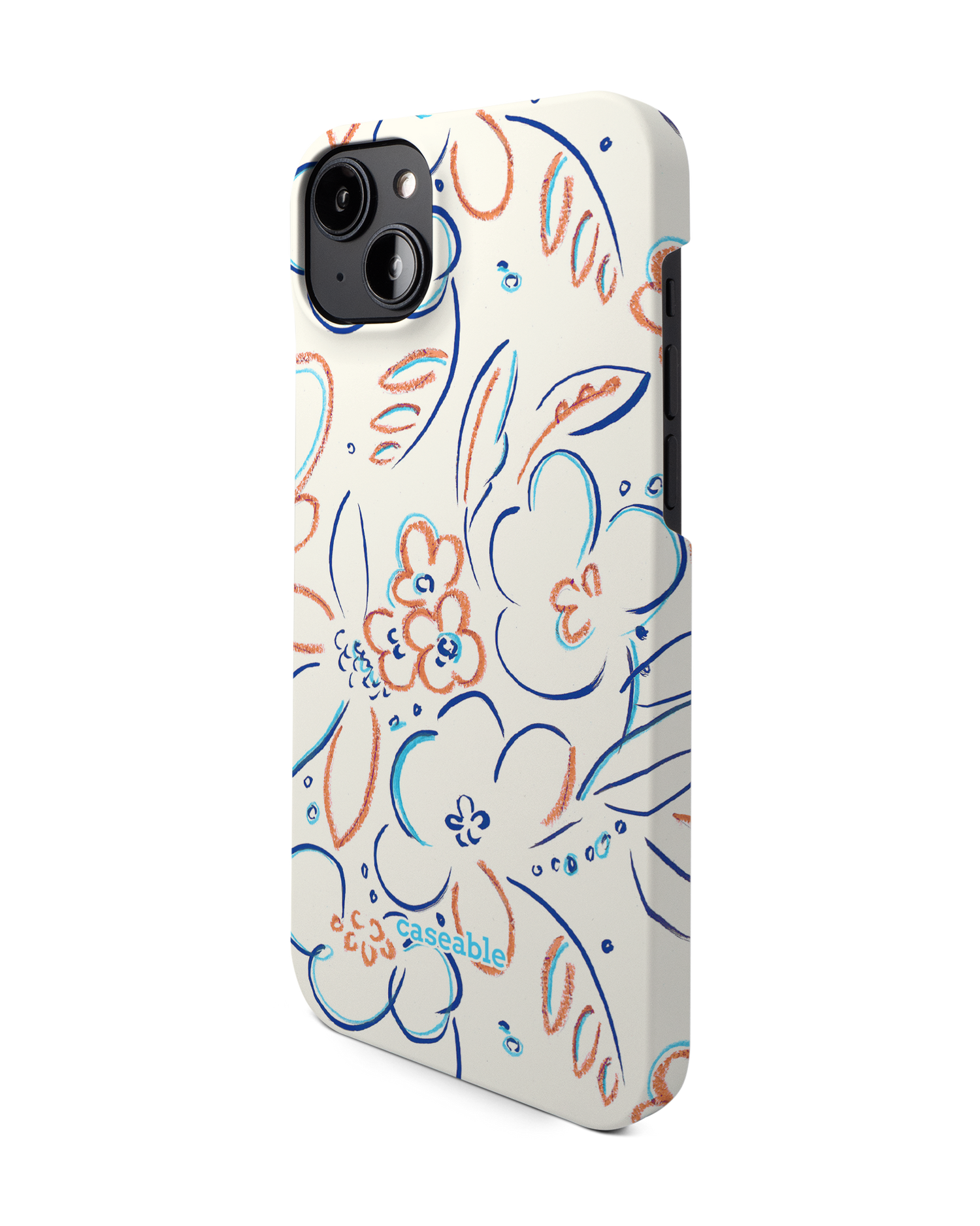 Bloom Doodles Hard Shell Phone Case for Apple iPhone 14 Plus: View from the right side