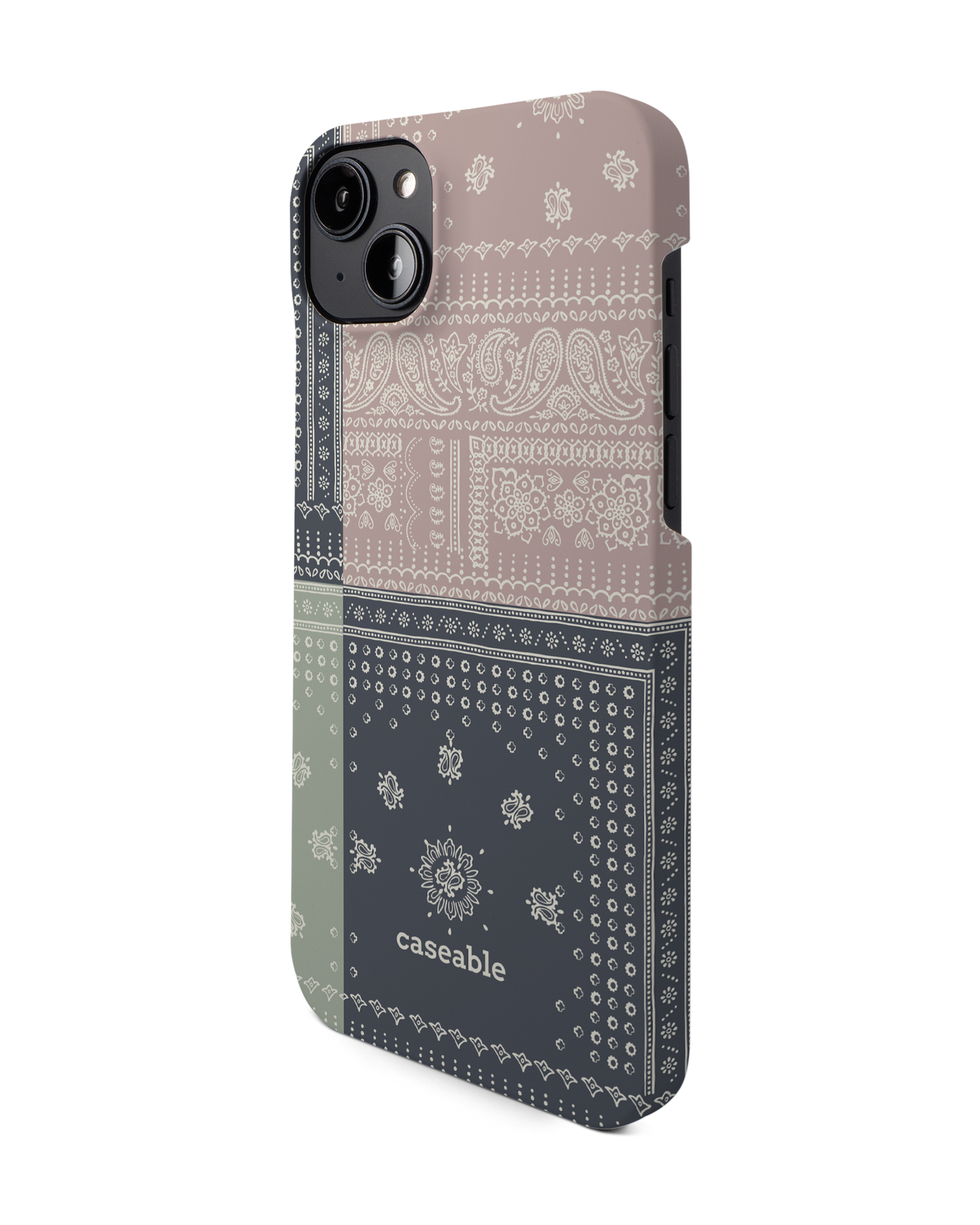 Bandana Patchwork Hard Shell Phone Case for Apple iPhone 14 Plus: View from the right side