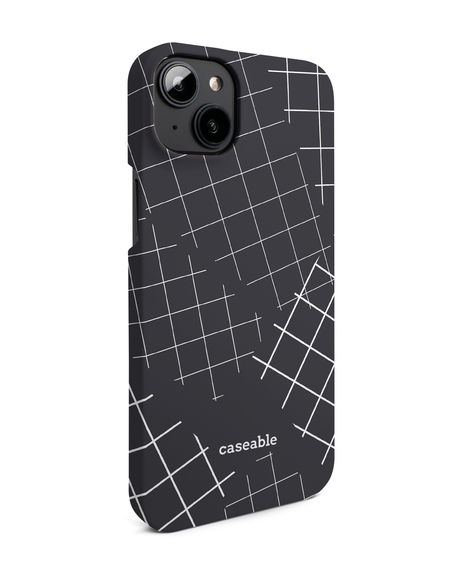 Grids Hard Shell Phone Case for Apple iPhone 14 Plus: View from the left side