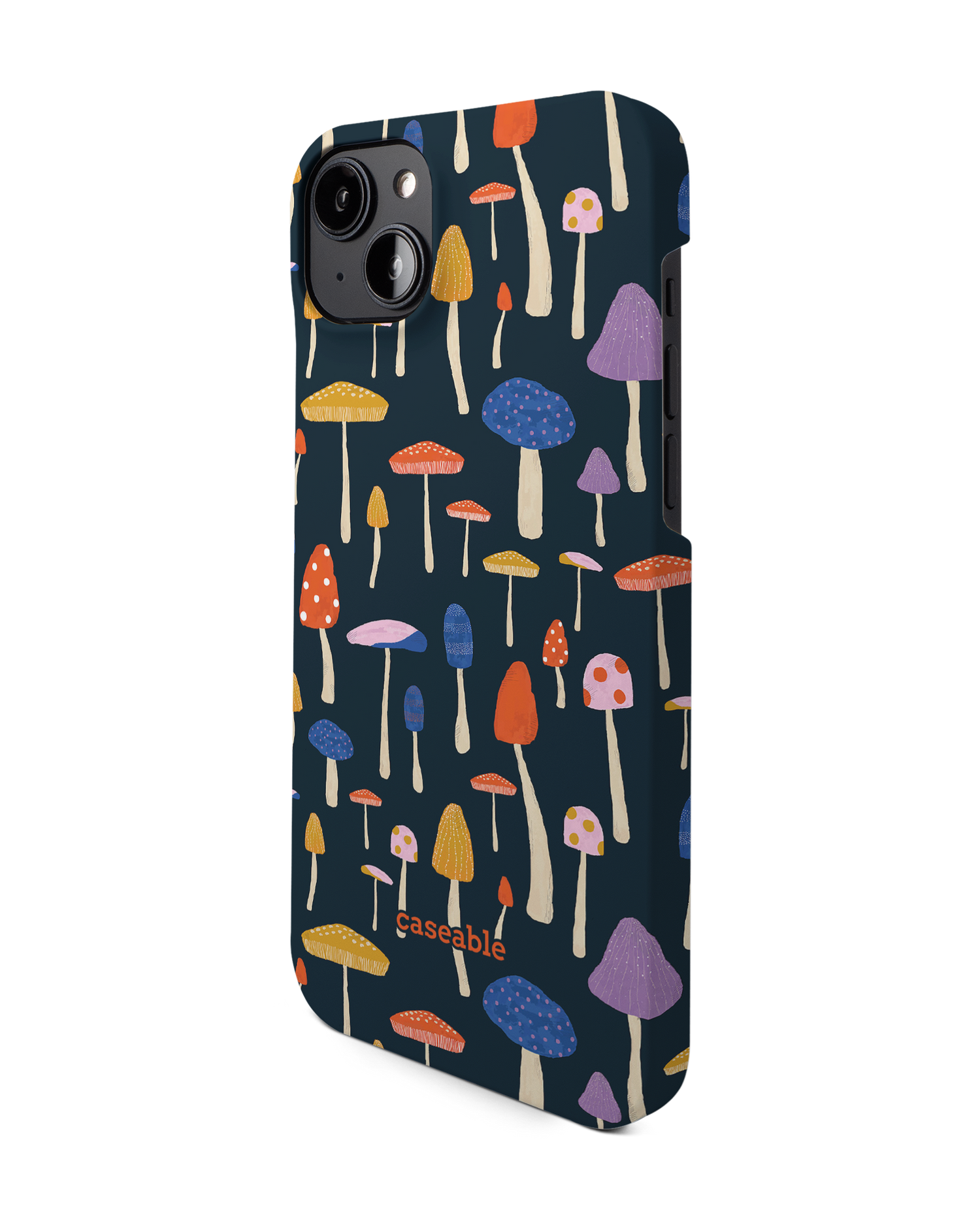 Mushroom Delights Hard Shell Phone Case for Apple iPhone 14 Plus: View from the right side