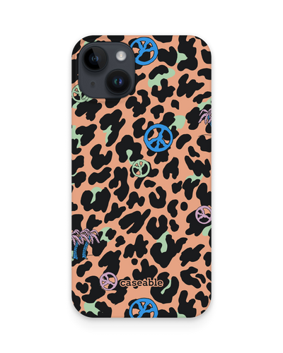 Leopard Peace Palms Hard Shell Phone Case for Apple iPhone 15 Plus