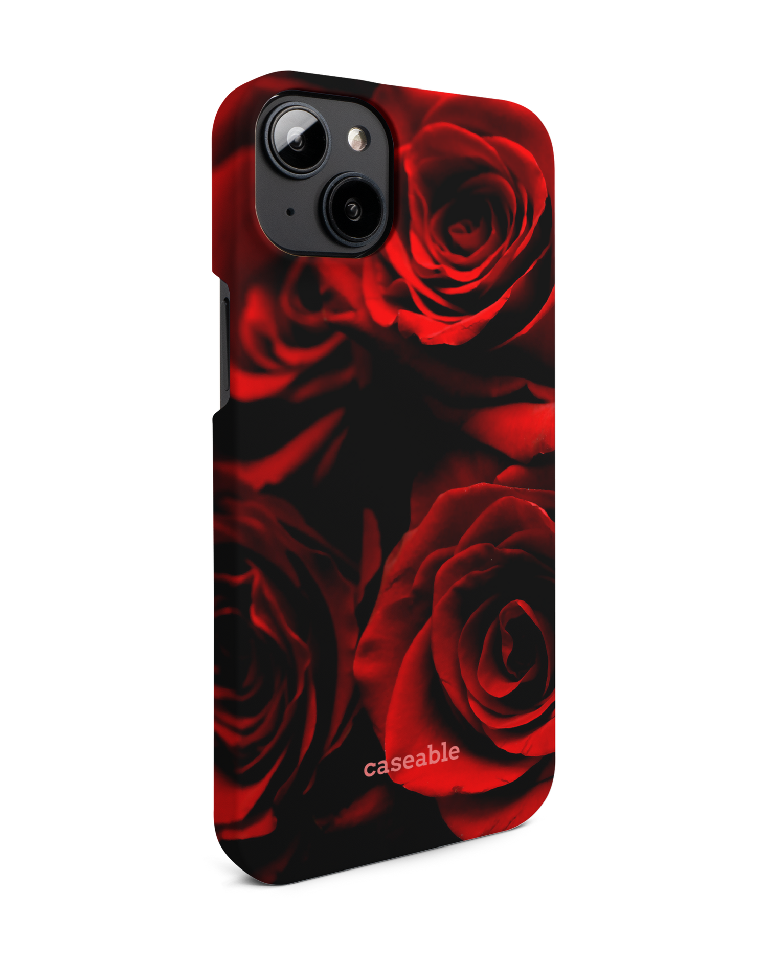 Red Roses Hard Shell Phone Case for Apple iPhone 14 Plus: View from the left side
