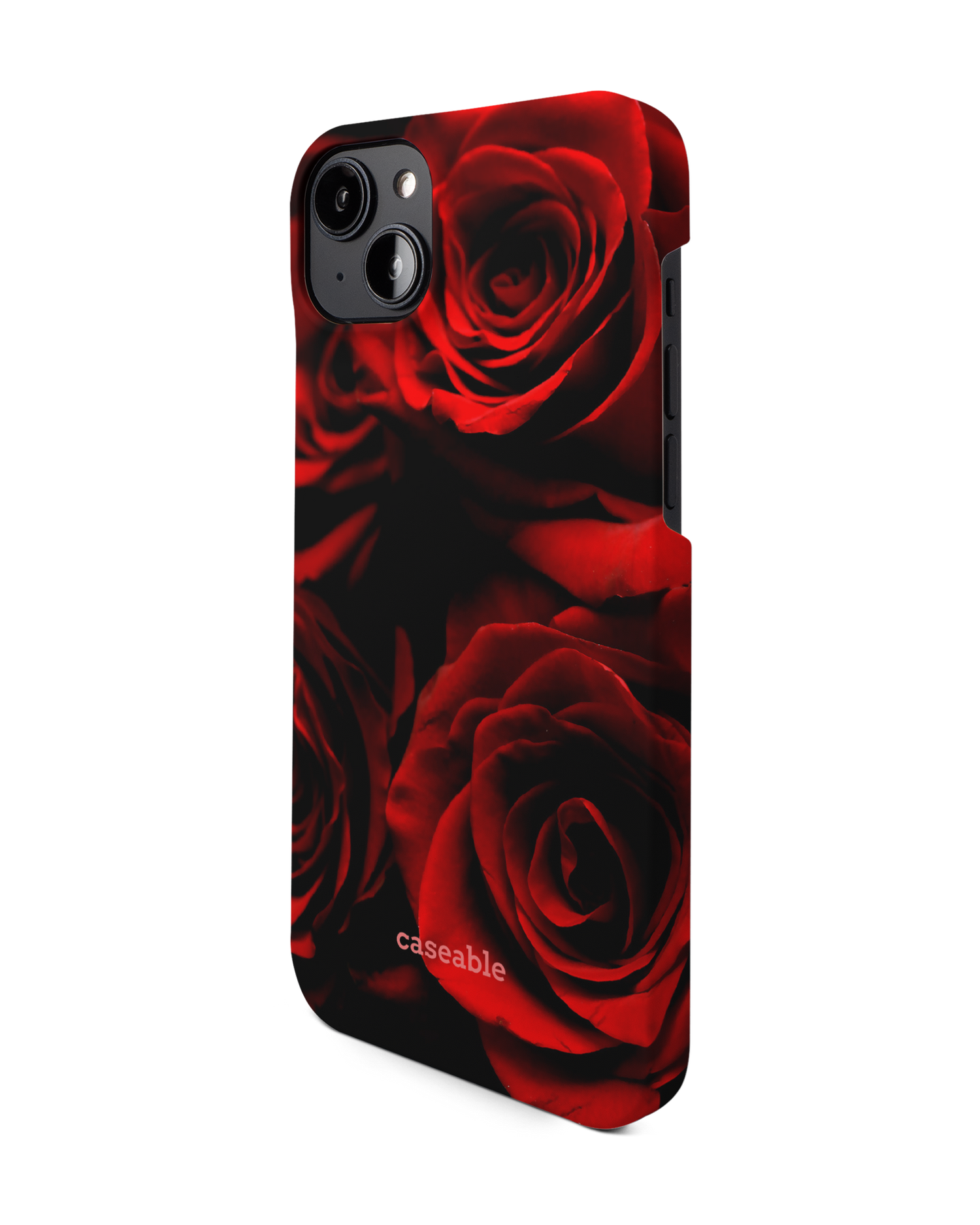 Red Roses Hard Shell Phone Case for Apple iPhone 14 Plus: View from the right side