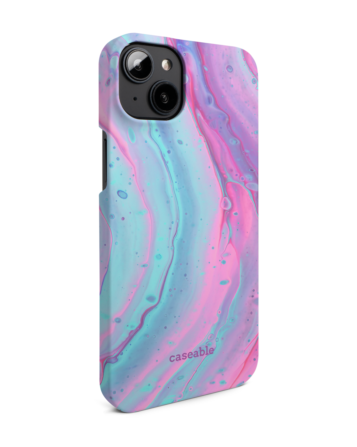 Wavey Hard Shell Phone Case for Apple iPhone 14 Plus: View from the left side